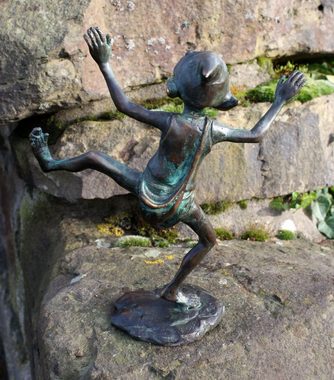 Bronzeskulpturen Skulptur Bronzefigur kleiner tanzender Kobold