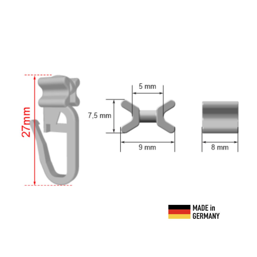 novumfix Gardinengleiter X-Gleiter, beweglich Faltengleiter weiß für 6mm In günstig online kaufen