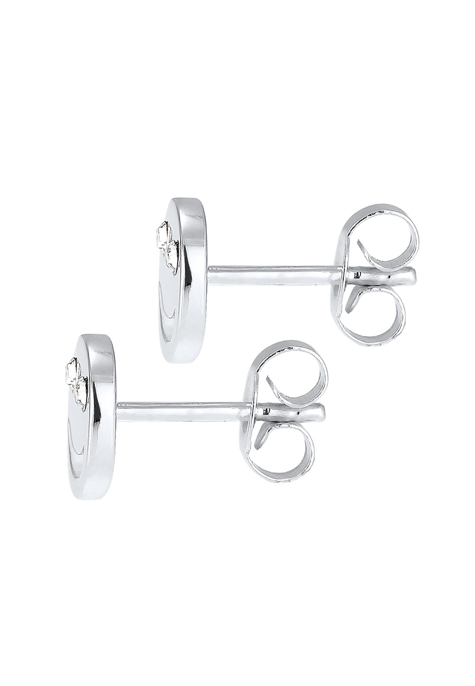 4. Bild von Elli Paar Ohrstecker Smiley Face Emoji Kristalle 925 Silber