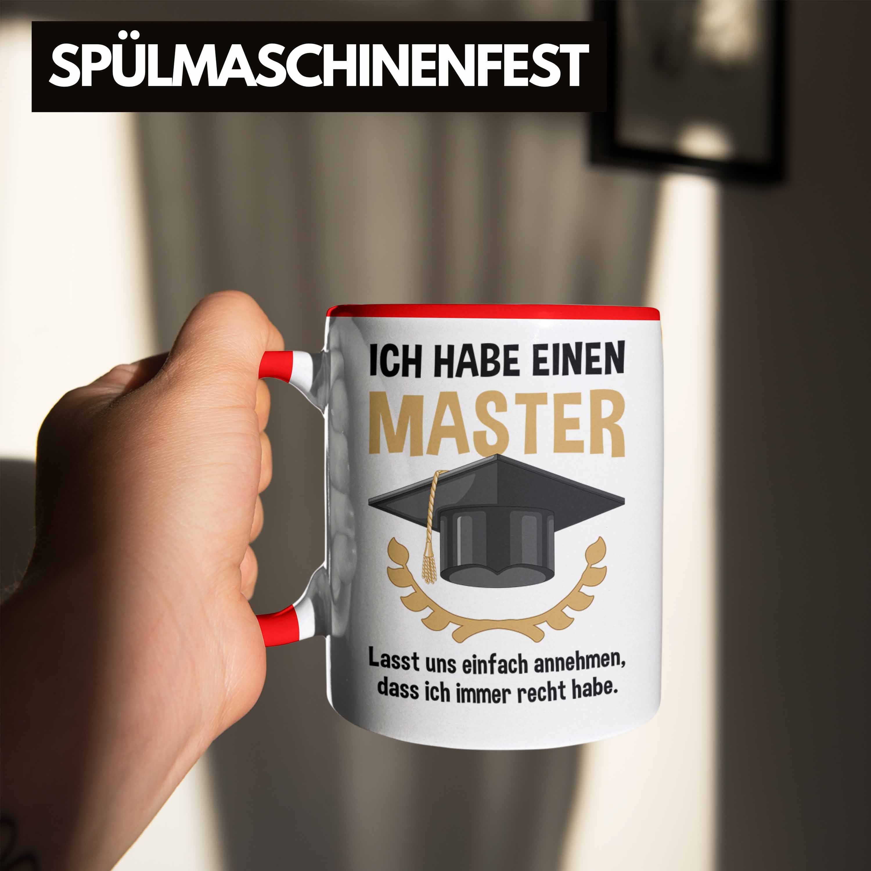 Trendation Tasse Trendation Rot Prüfung Masterarbeit Abschluss Tasse Master Graduation - bestanden Geschenk Prüfung Exam