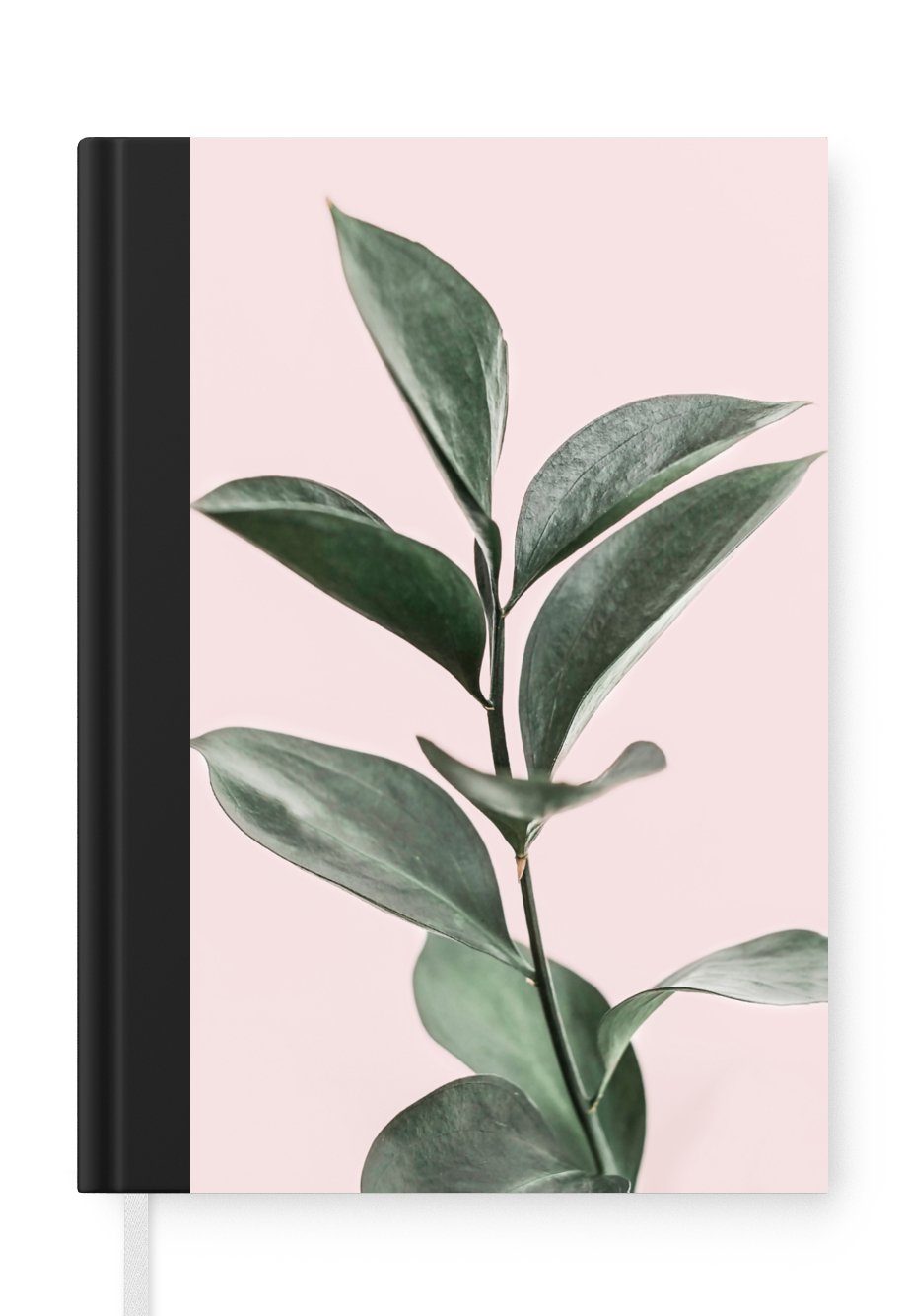 MuchoWow Notizbuch Pflanzen - Grün - Natur - Rosa, Journal, Merkzettel, Tagebuch, Notizheft, A5, 98 Seiten, Haushaltsbuch