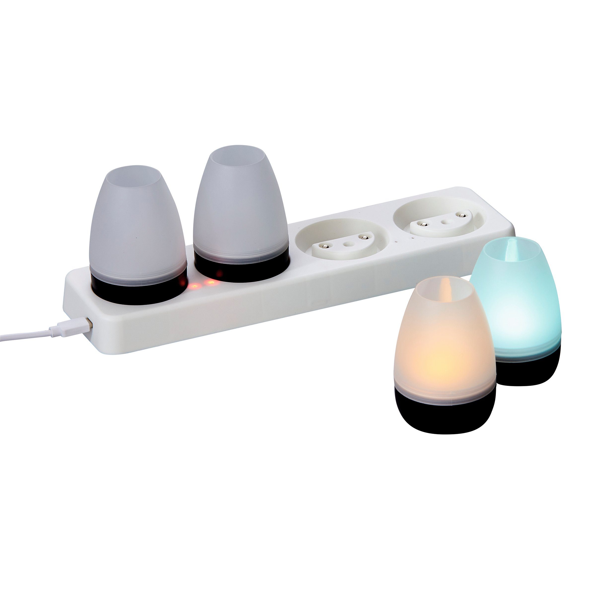 Northpoint LED Dekolicht LED Akku Lounge Lights Kabellos für Innen und Außen RGBW Flackereffekt – Bild 2 von 5