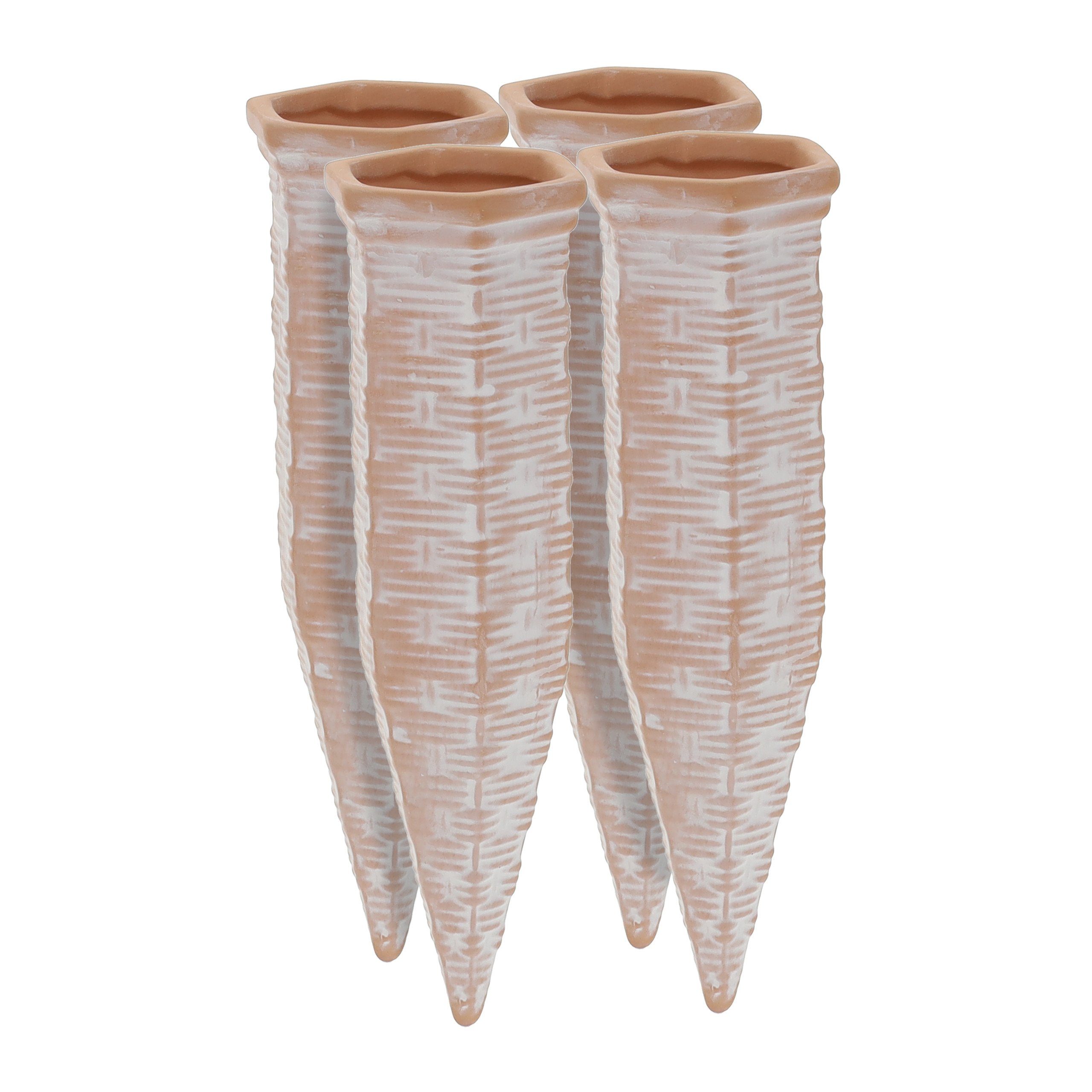 relaxdays Bewässerungssystem Tonkegel zur Bewässerung 4 Stück