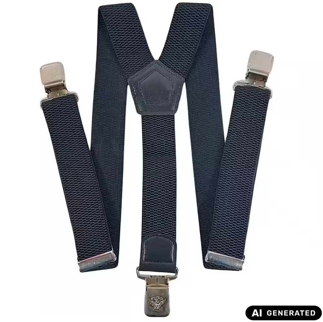 Ware aus aller Welt Hosenträger schwarz starke Y Hosenträger 40 mm breit mit starke Krallenclips