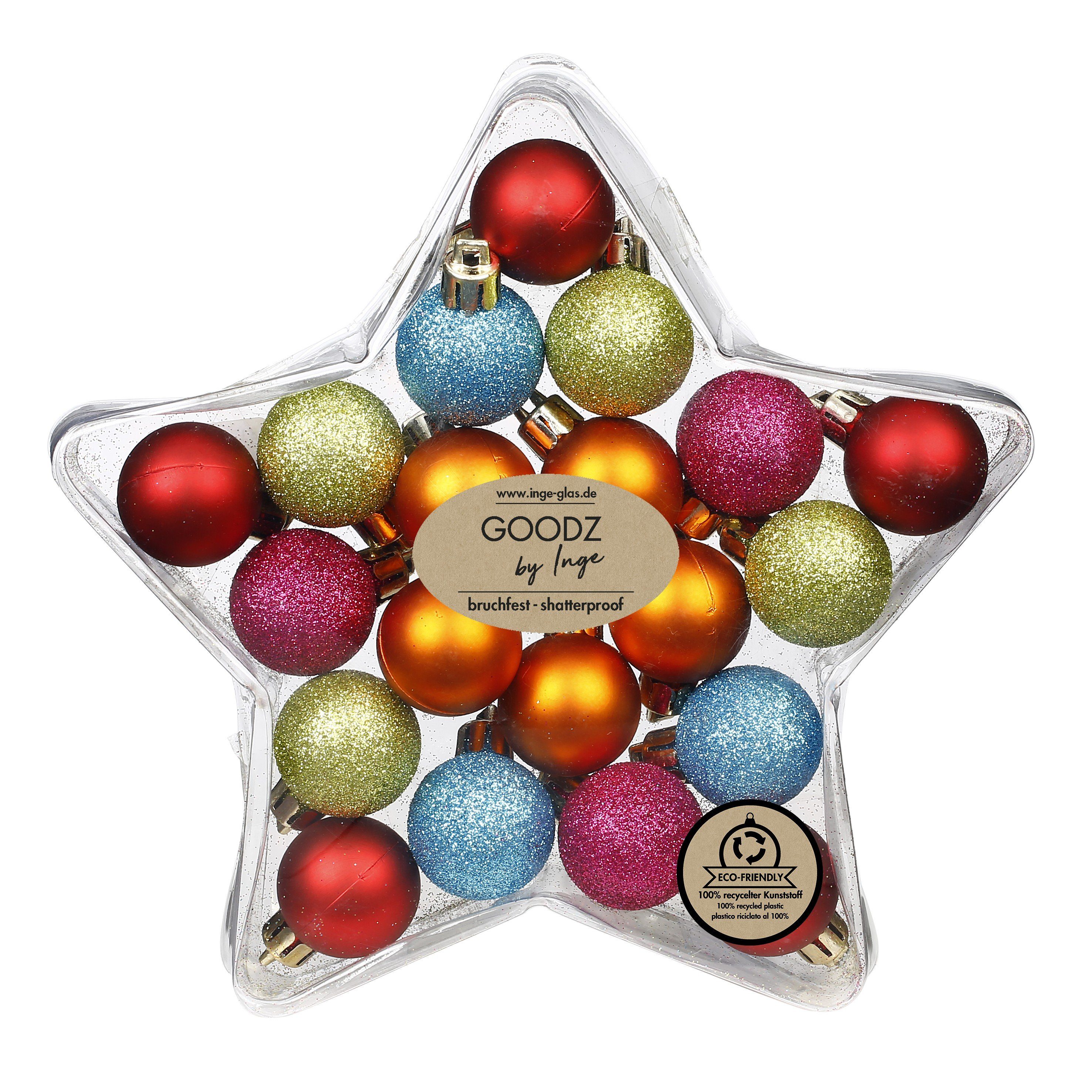 MAGIC by Inge Weihnachtsbaumkugel, Новогодние шары Kunststoff 3cm in Sternbox 20er Set - Mille Fiori