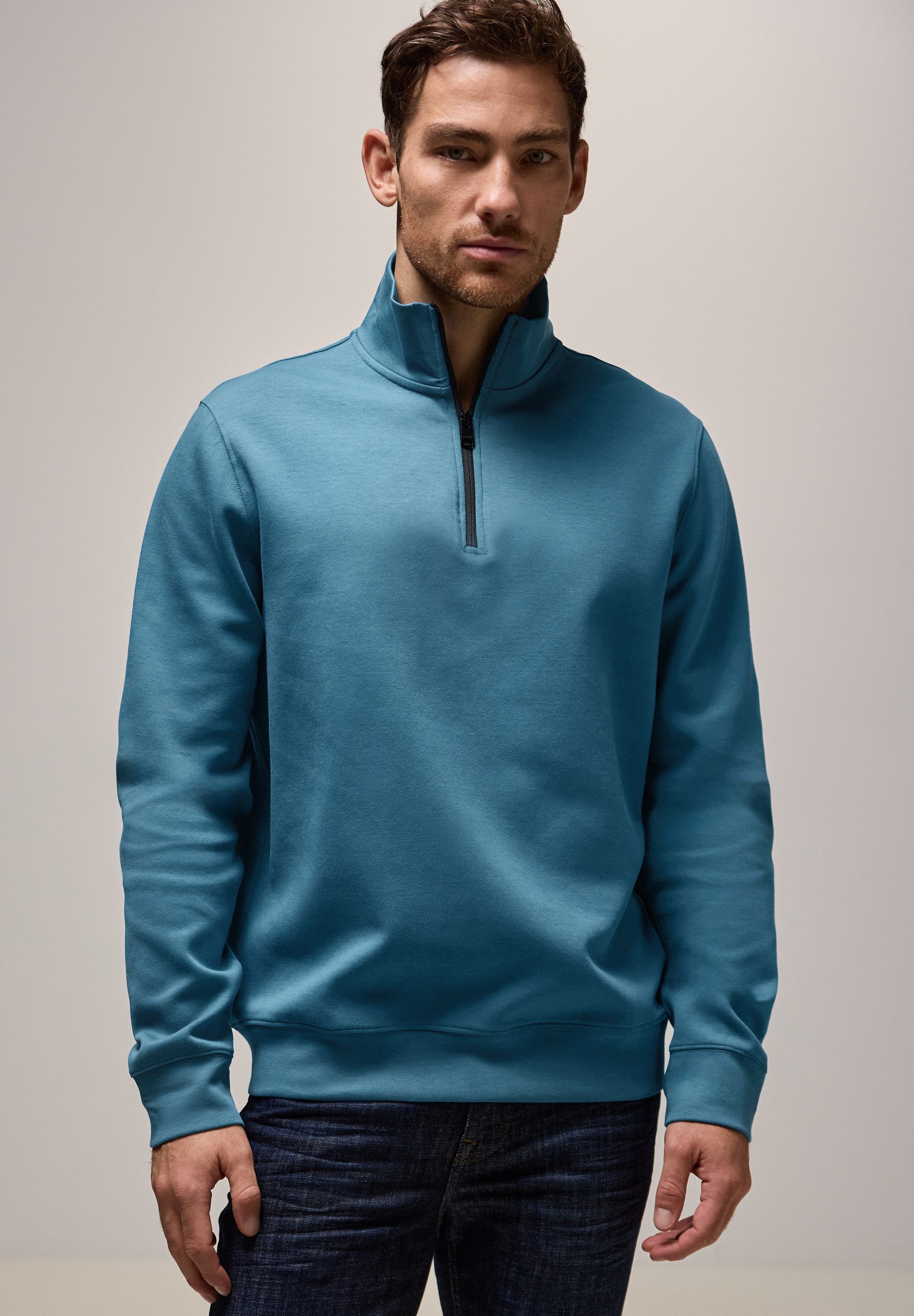 STREET ONE MEN Sweatshirt im soften Baumwoll-Mix günstig online kaufen