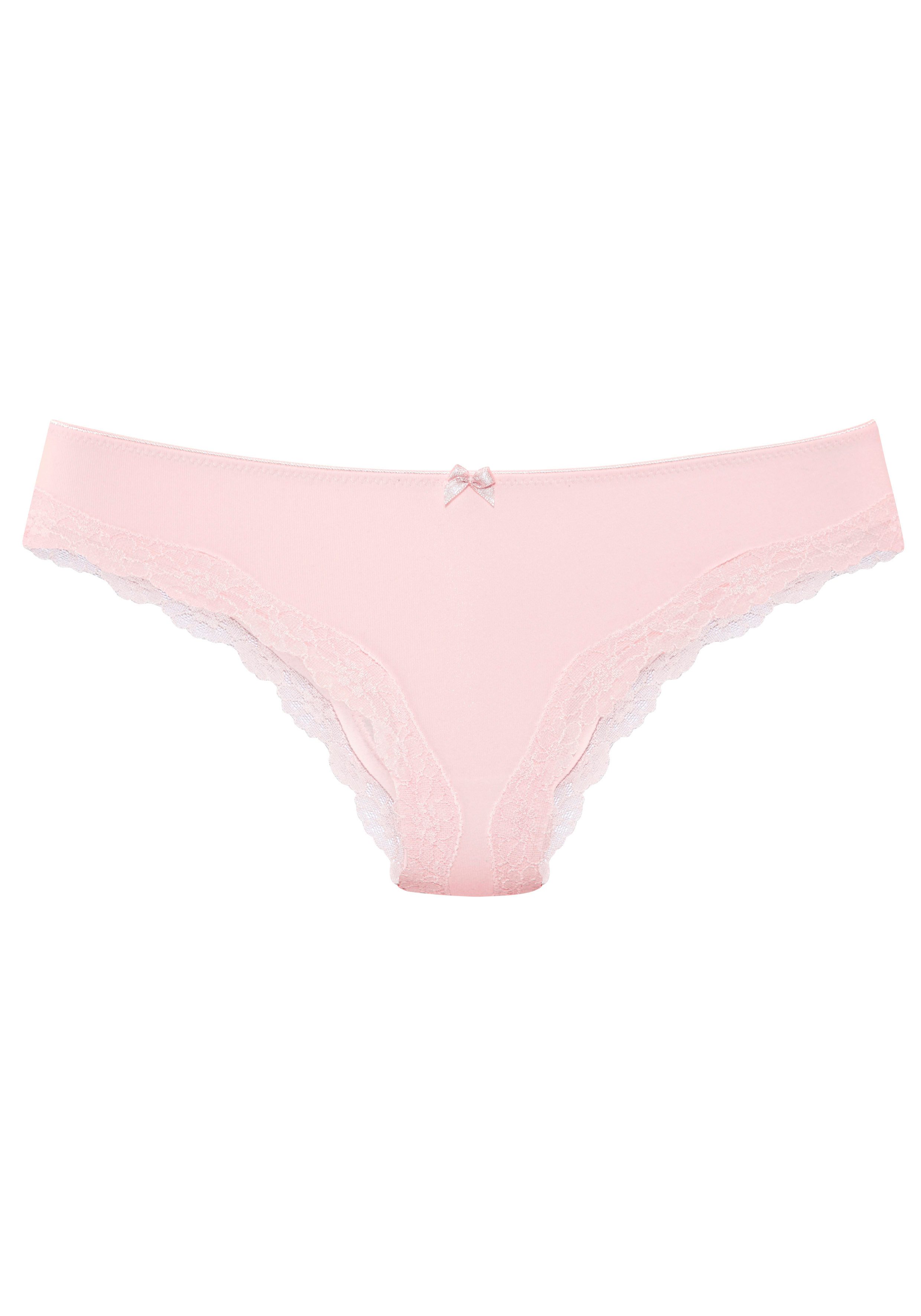 LASCANA Brasilslip (3er-Pack) aus elastischer Baumwolle mit zarter Spitze – Bild 5 von 5