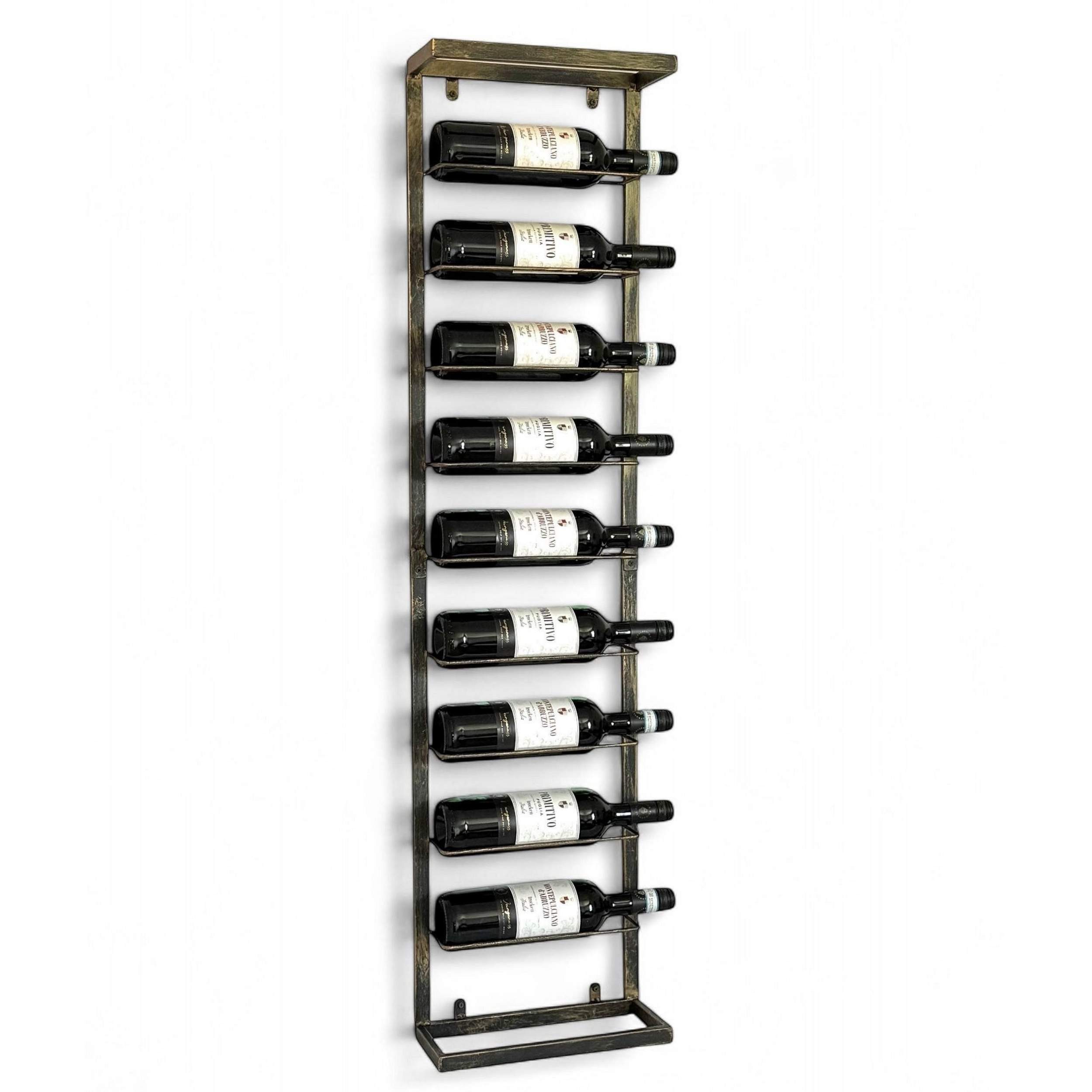 Weinregal Wand Metall Schwarz 240403 Flaschenregal Schmal Wandmontage
