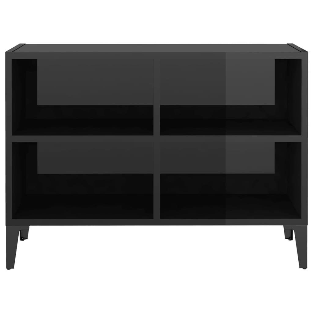 Metallbeinen TV-Schrank furnicato Hochglanz-Schwarz mit 69,5x30x50cm