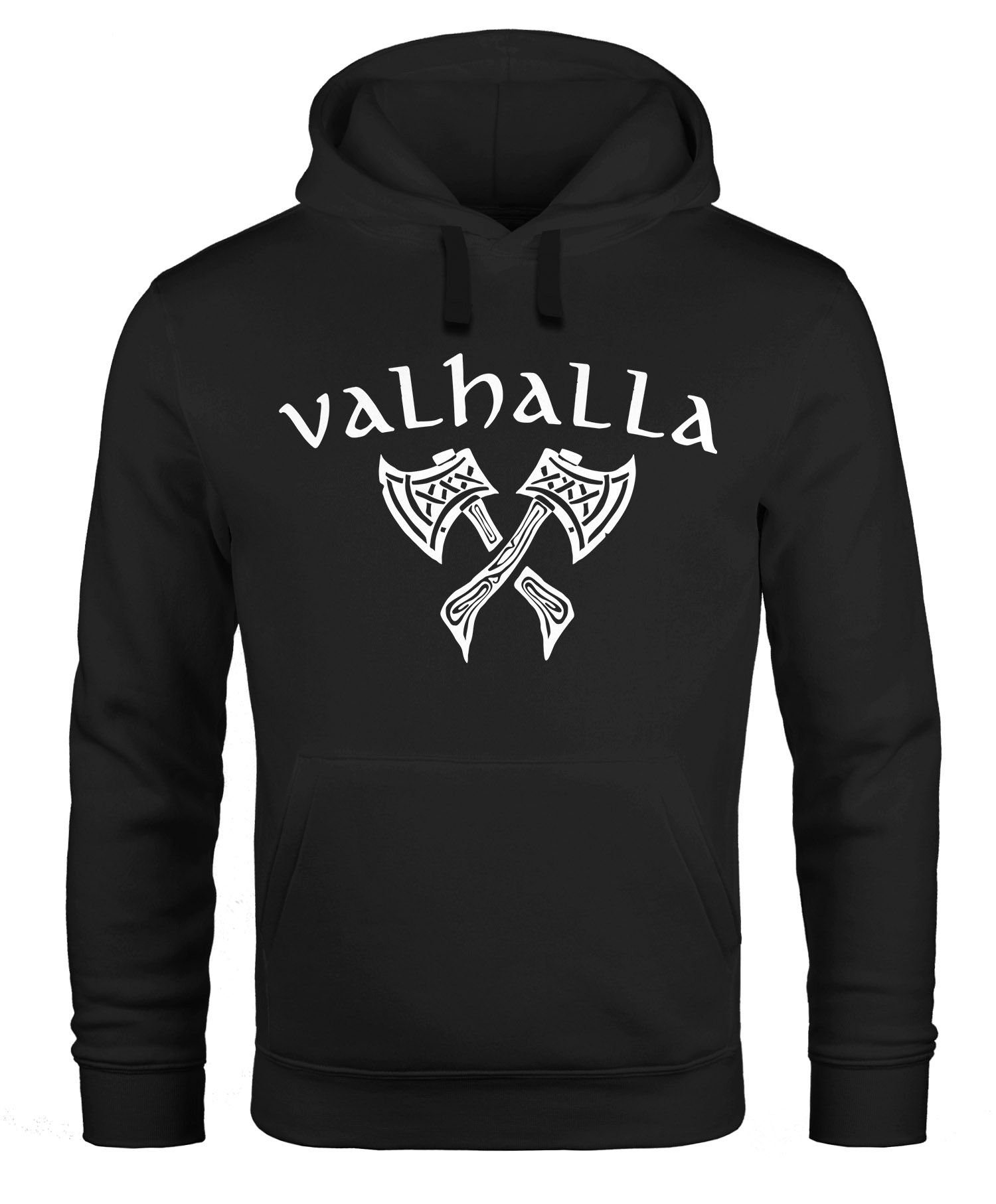 Neverless Hoodie Hoodie Herren Valhalla Viking Axt Nordische Mythologie Odin Print Aufdruck Fashion Streetstyle Neverless®