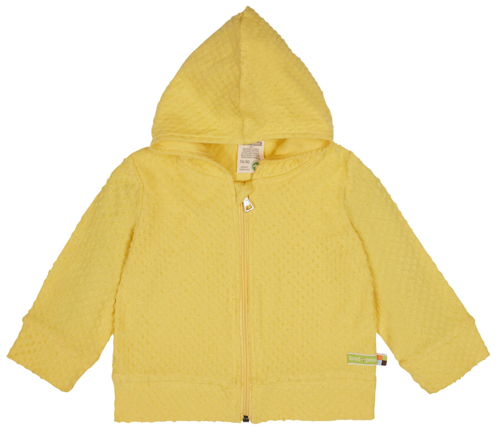 loud + proud Kapuzensweatjacke aus Frottee Bio Baumwolle