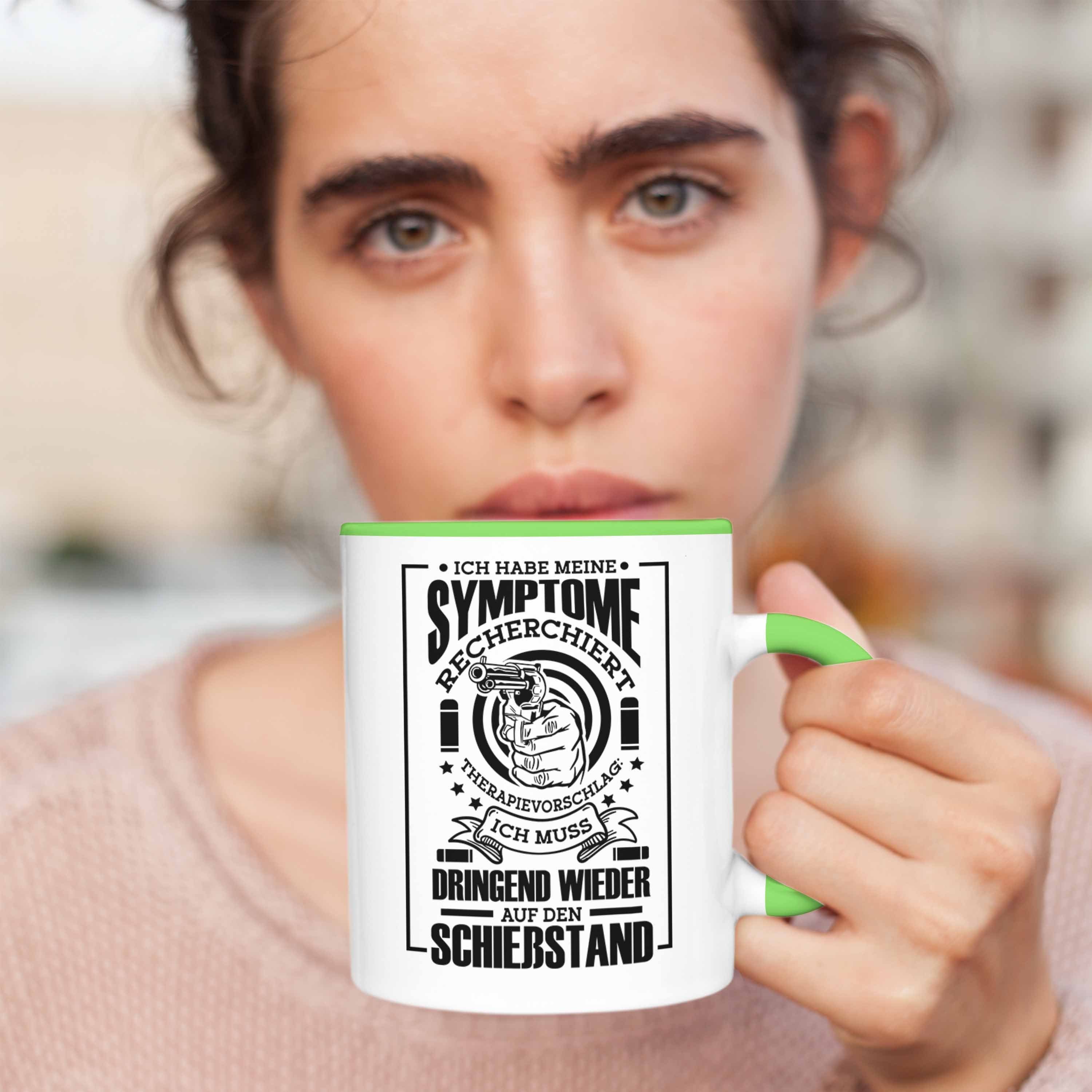 Trendation Tasse Lustige Sportschützen Ich Wi Geschenk Schießen-Tasse Dringend für Grün Muss