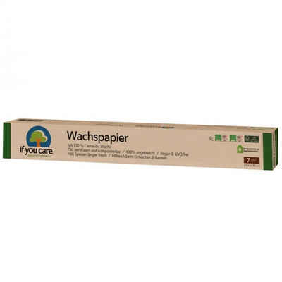 If You Care Wachspapier Wachspapier 7m² (23 m x 30 cm), beidseitig verwendbar, wasserabweisend, fettdicht, lebensmittelecht
