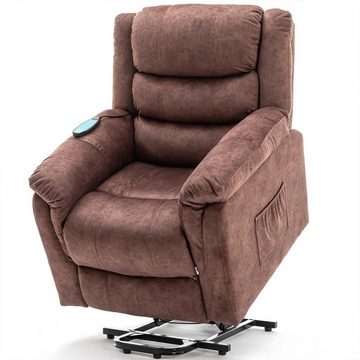 autolock Massagesessel Power Elektrischer Massagelift-Liegestuhl für ältere Menschen, mit Wärme und Vibration Bewegungs Liegemechanismus Stoffsofa