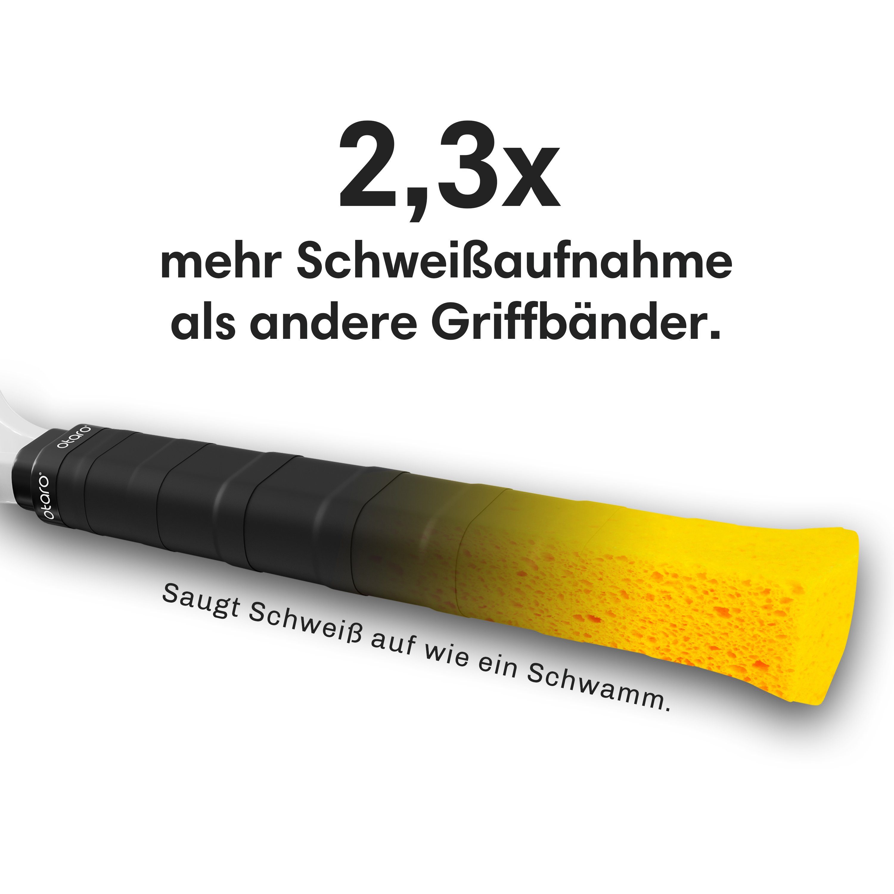 Otaro Tennisschläger Griffband Overgrip Griptape super Halt auch für schwitzige Hände, (2-tlg., Für maximalen Grip beim Spiel, Auch bei langen und intensiven Matches, Ideal auch für schwitzige Hände, 100% Plastikfrei verpackt), Sehr fester Halt in der Hand auch für schwitzige Hände