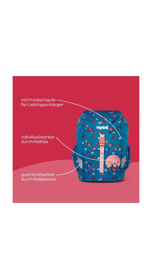 ergobag Kinderrucksack mini, mit Hüft- & Brustgurt für einen ergonomischen Sitz