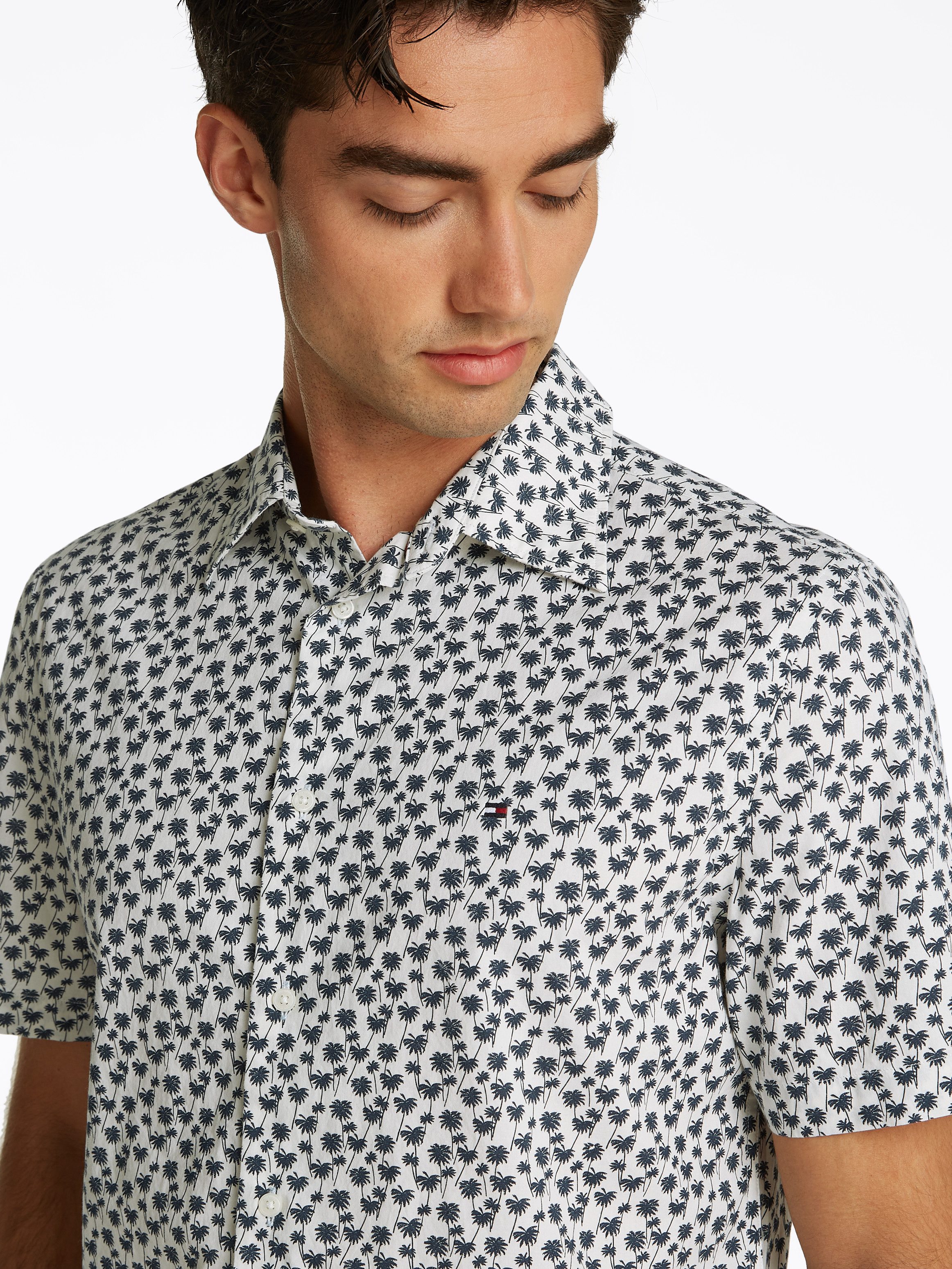 Tommy Hilfiger Kurzarmhemd FLEX POPLIN PALM SS SF SHIRT günstig online kaufen