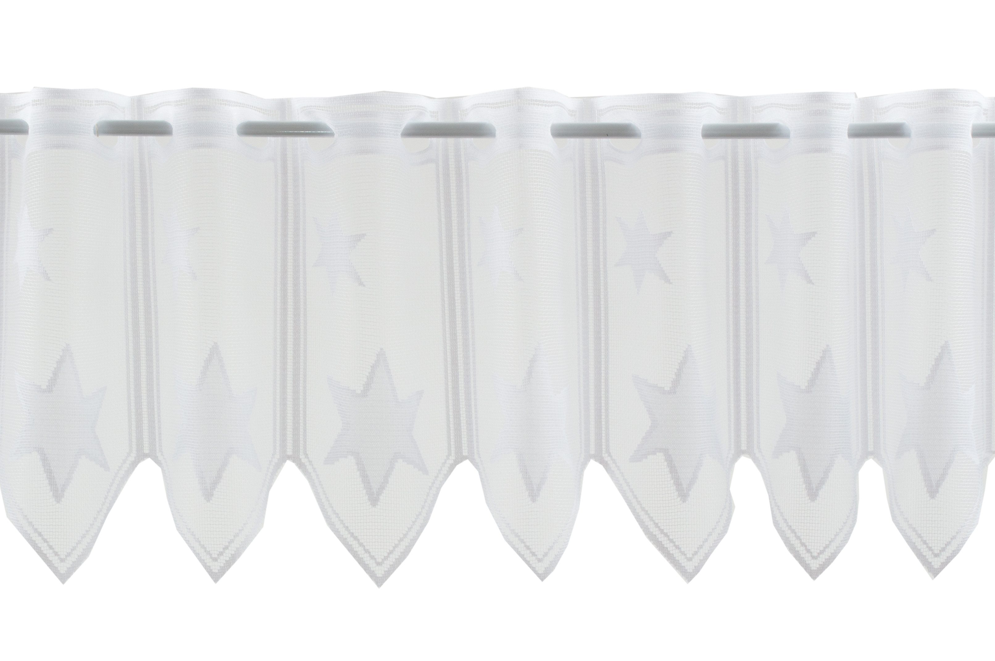 Gardinen Kranzusch Scheibengardine Sterne, Stangendurchzug, transparent, Ku günstig online kaufen