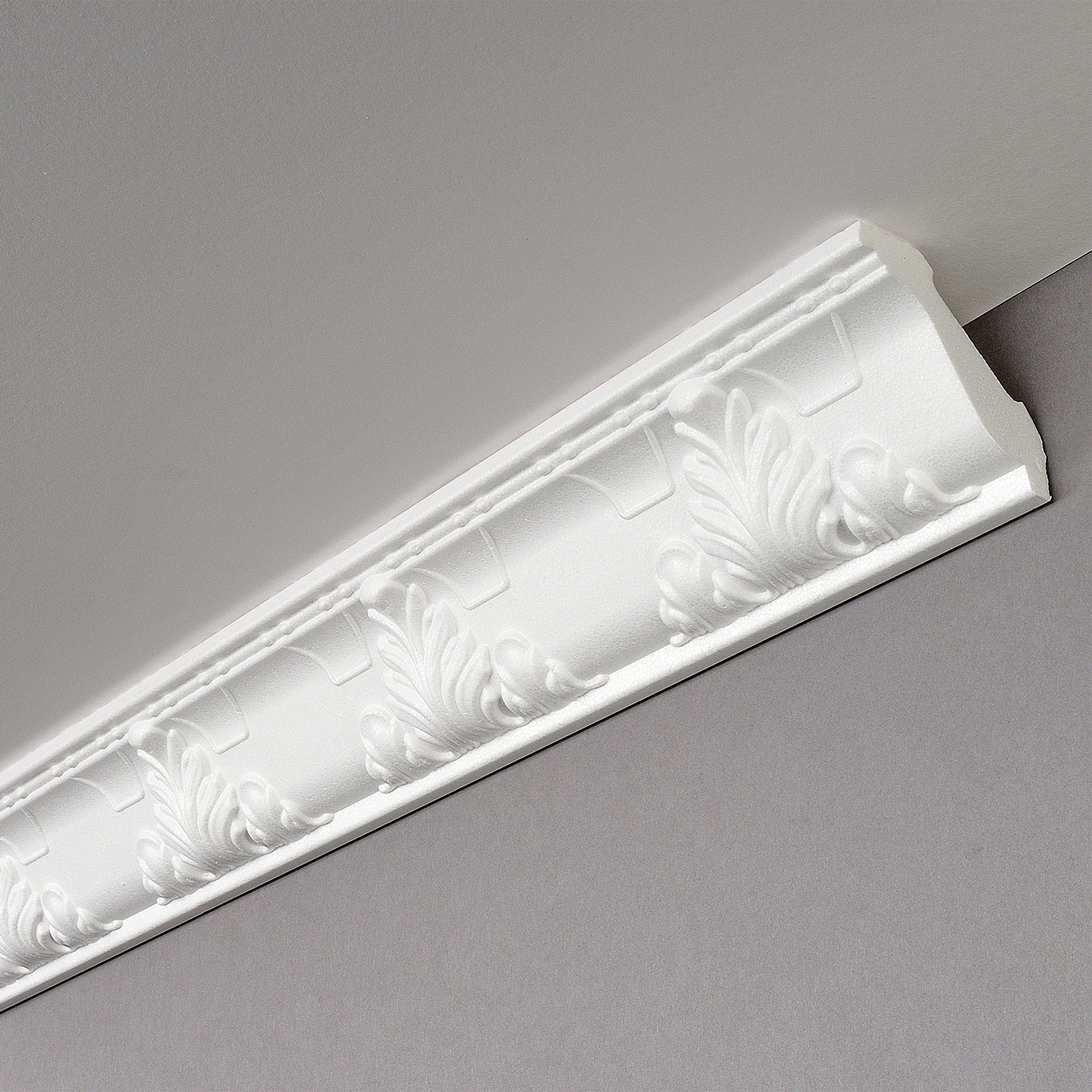 Decosa Zierleiste Decosa Zierprofil G24 (Geraldine), 53 x 53 mm, 2 m - 01 Stück, Kleben, Polystyrol (Styropor)