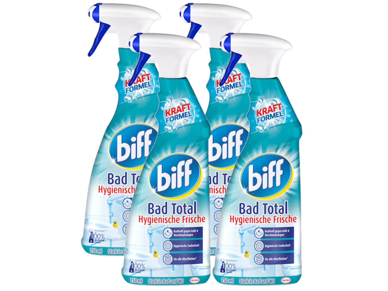 biff BIFF Bad Total Hygienische Frische 4x 750ml Badreiniger Badreiniger