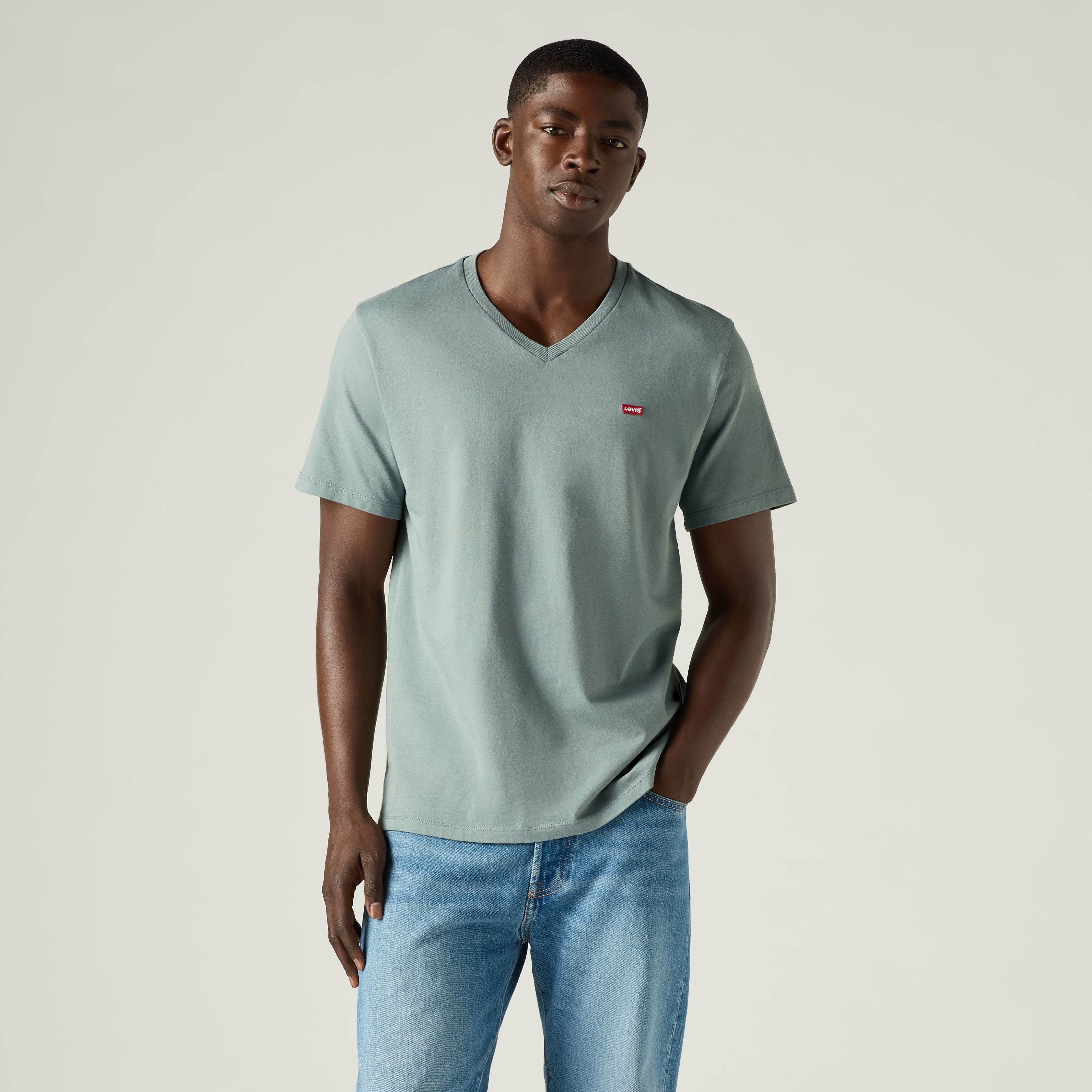 Levi's® V-Shirt LE ORIGINAL HM VNECK mit Logostickerei
