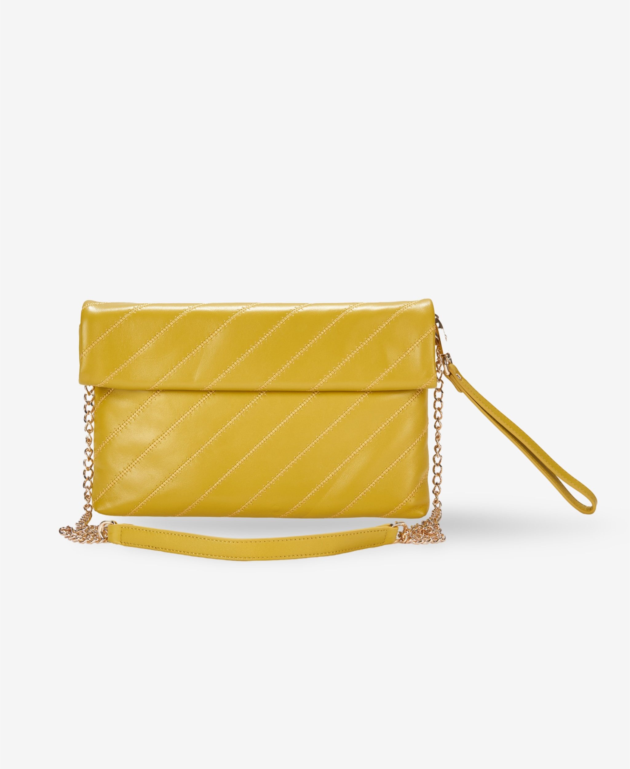 GLAMIRA Clutch Lisbon Light Gelbe Clutch (1-tlg), echt Leder