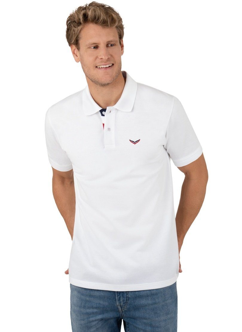 Trigema weiss Poloshirt Poloshirt maritimen TRIGEMA Details mit