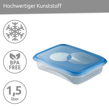 Wüllner + Kaiser Frischhaltedose Gefrierdosen 2er Set 1500 ml, Kunststoff, Gefrierdosendosen mit Deckel, vielfältig verwendbar