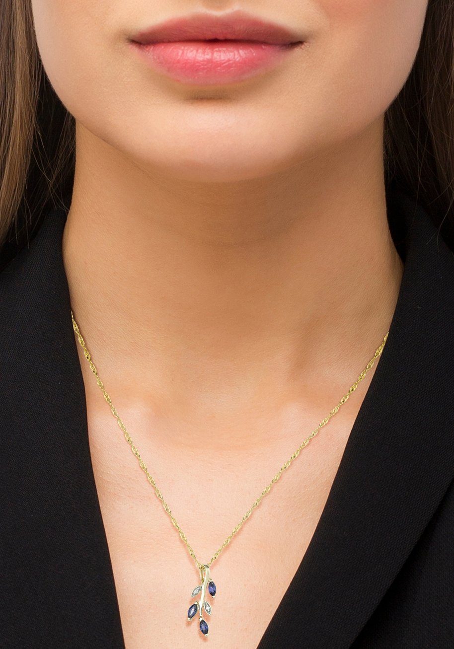 Amor Kette mit Anhänger Blütenranke, mit Zirkonia (synth) – Bild 3 von 4