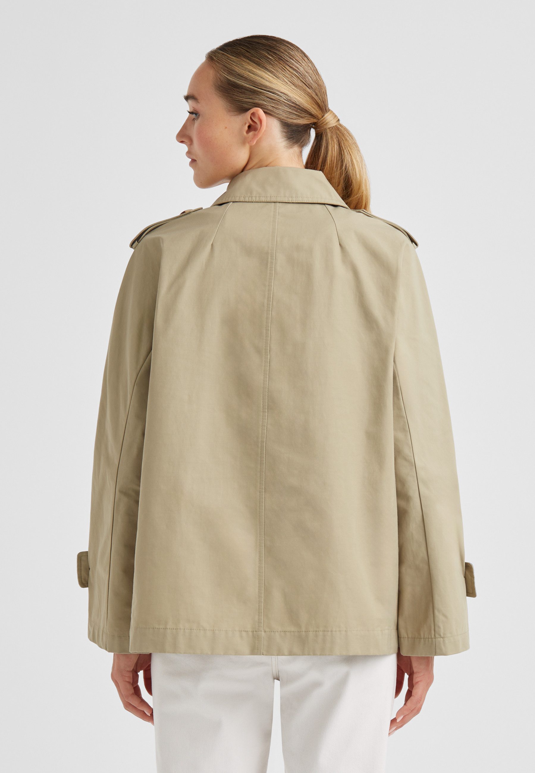 Milestone Trenchcoat MSSylvie Damen Mantel Jacke lang klassisch Knöpfe mit Schulterklappen