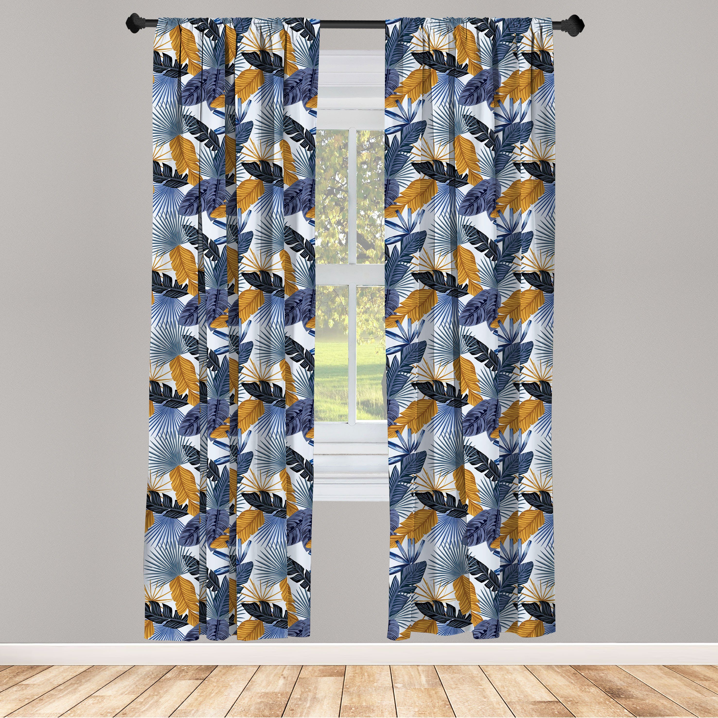 Gardine Vorhang für Wohnzimmer Schlafzimmer Dekor, Abakuhaus, Microfaser, Hawaii Strand Flora Muster Aloha