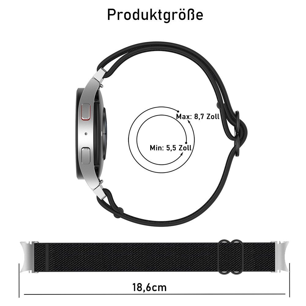 Armband Samsung Stück Kompatibel NUODWELL 6 GalaxyWatch5/4 Uhrenarmband mit Geflocht Dehnbar