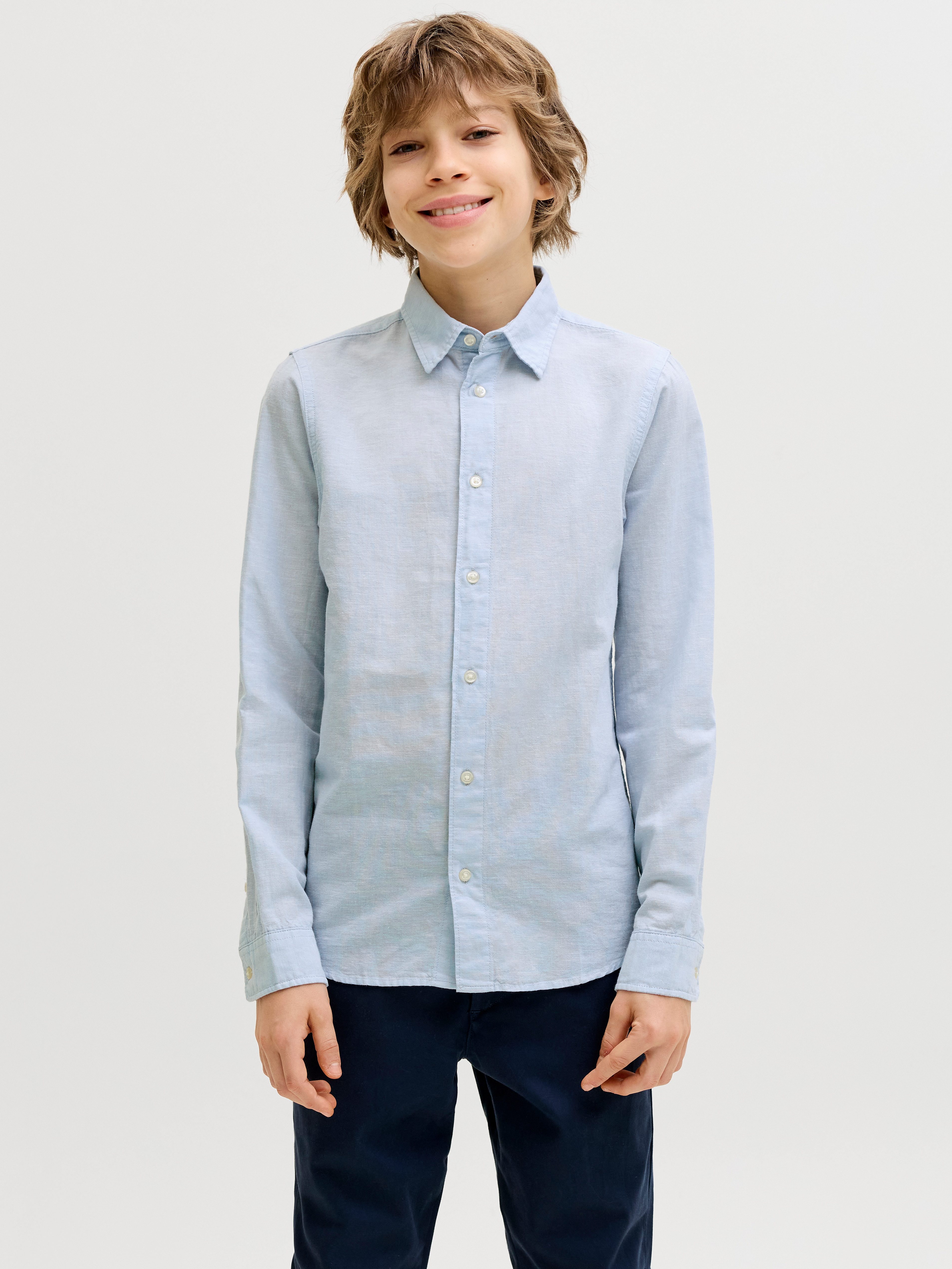 Jack & Jones Junior Langarmhemd JJEBREEZE LINEN BLEND SHIRT L/S SN JNR