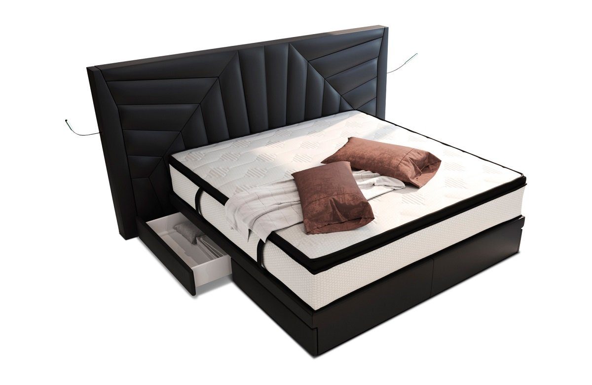Sofa Dreams Boxspringbett Boxspringbett Monaco Leder, günstig online kaufen