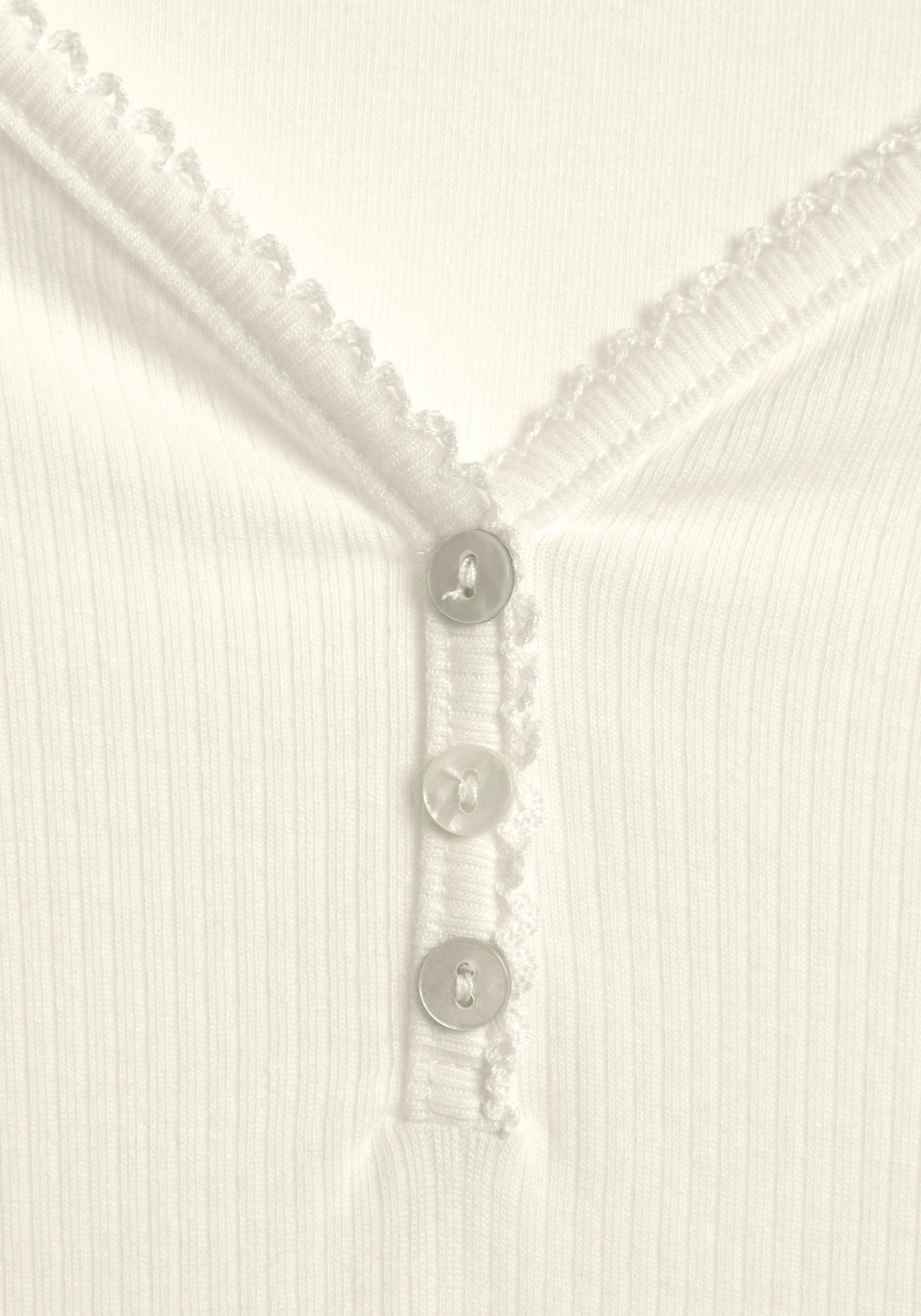 LASCANA Pyjamaoberteil (1-teilig) aus Rippstrick