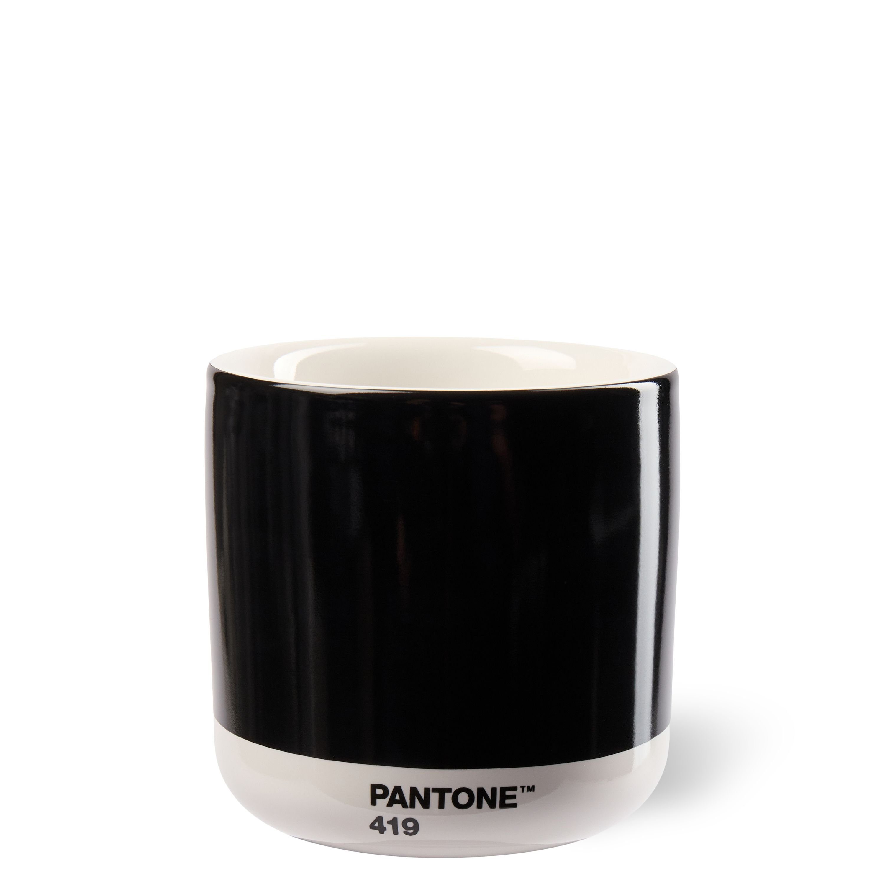 PANTONE Kaffeeservice, PANTONE Porzellan Thermobecher Latte Macchiato, 220 ml Black 419 C