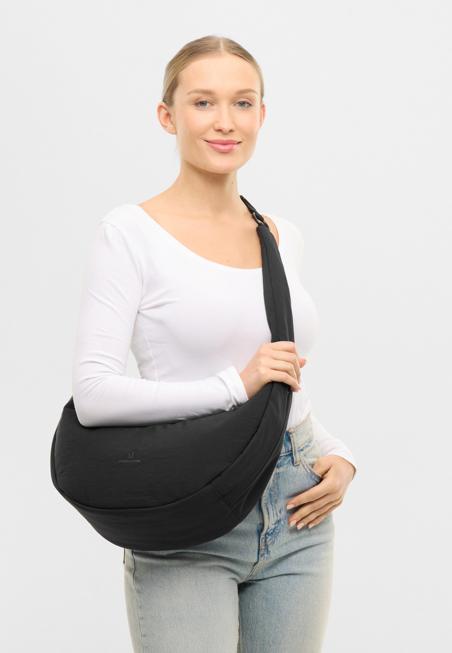 Johnny Urban Umhängetasche Lou Large Half Moon Bag, Wattierte Halbmondtasche, Zwei Looks in Einem