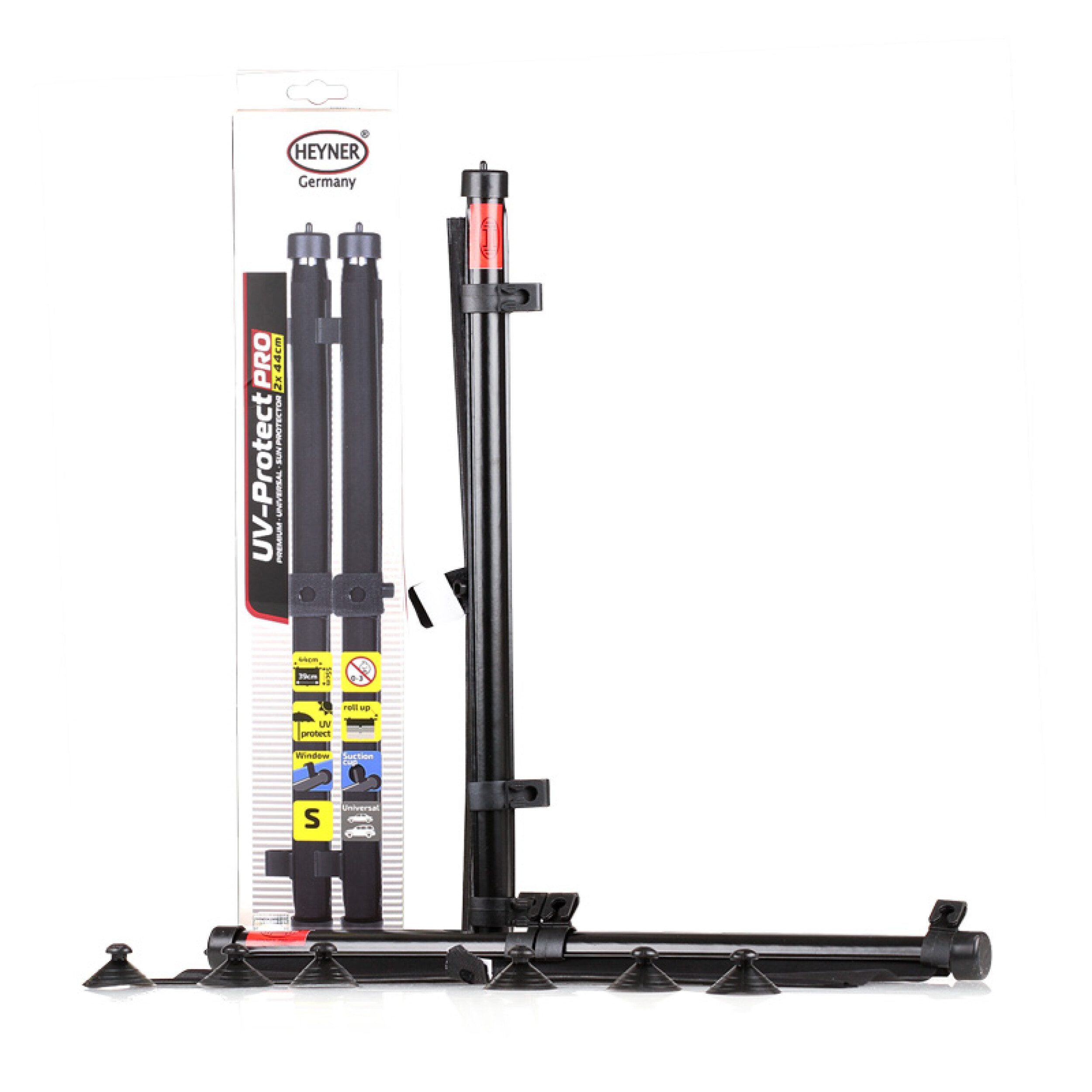 HEYNER Autosonnenschutz Auto-Sonnenrollo 2x45x55 cm Autofenster 2er-Set UV Schutz Saugnäpfe, 45 x 2.5 cm, (2-St)