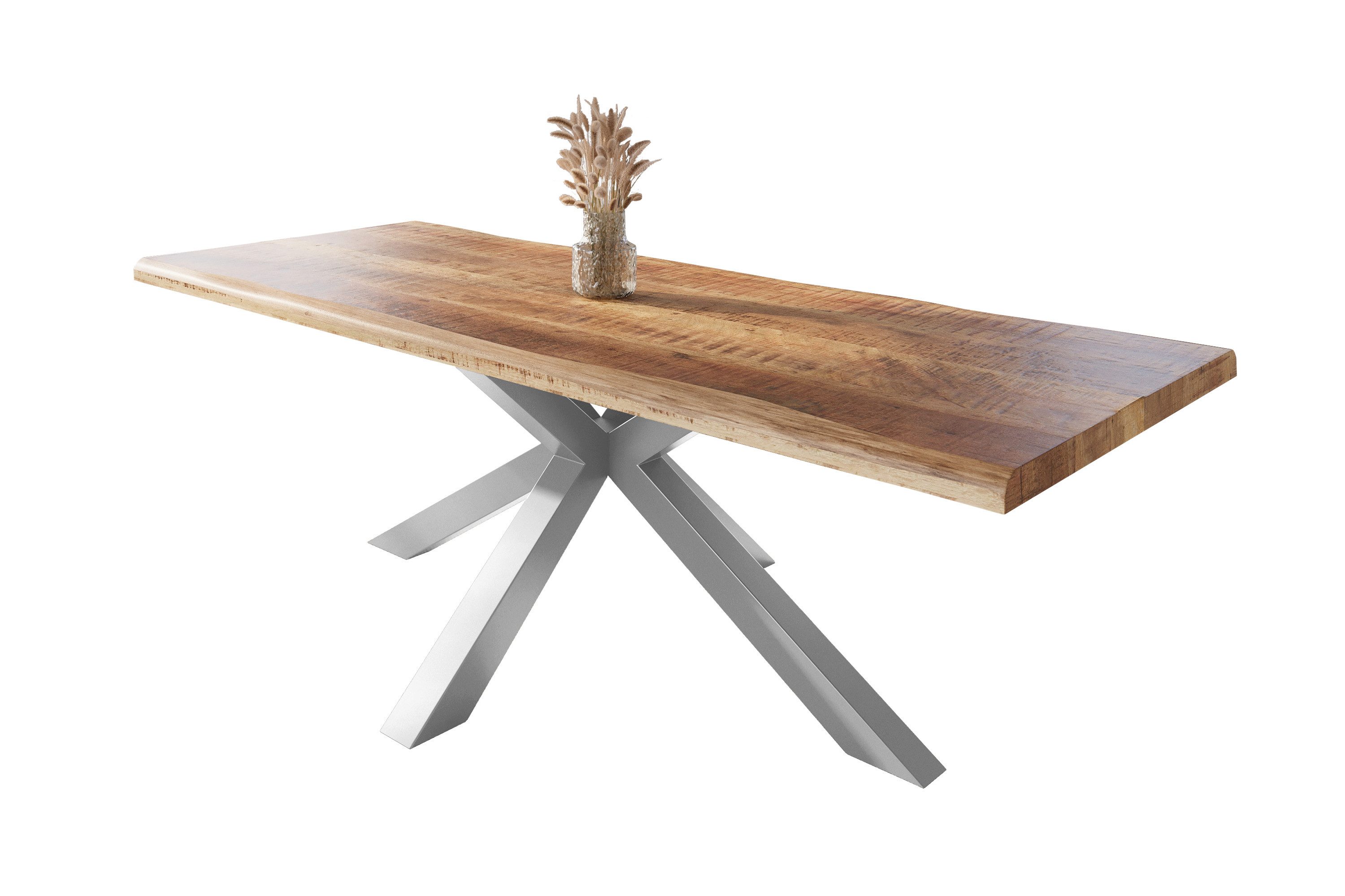 SAM® Esstisch Waves_Spider, Mangoholz, gedoppelte Tischplatte, günstig online kaufen