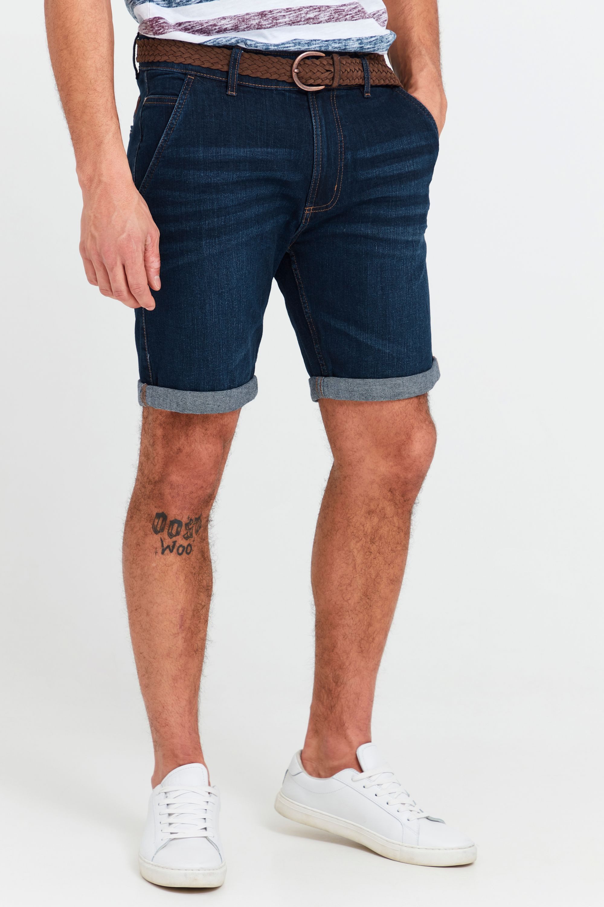 Indicode Jeansshorts IDQuincy Kurze Hose mit Gürtel