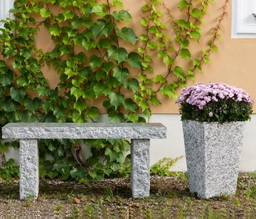 Dehner Gartenbank 2-Sitzer, 100 x 30 x 44 cm, Granit, grau, Sitzfläche und Füße aus massivem Granit