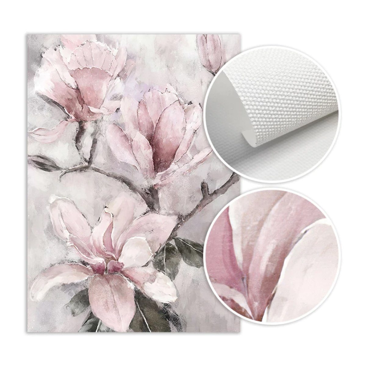 TPFLiving Kunstdruck (OHNE RAHMEN) Poster - Leinwand - Wandbild, Rosa Blumen - 3 Motive in 17 Größen zur Auswahl - (Auch in DIN A4, DIN A3 und DIN A2 - Günstige – Bild 5 von 5