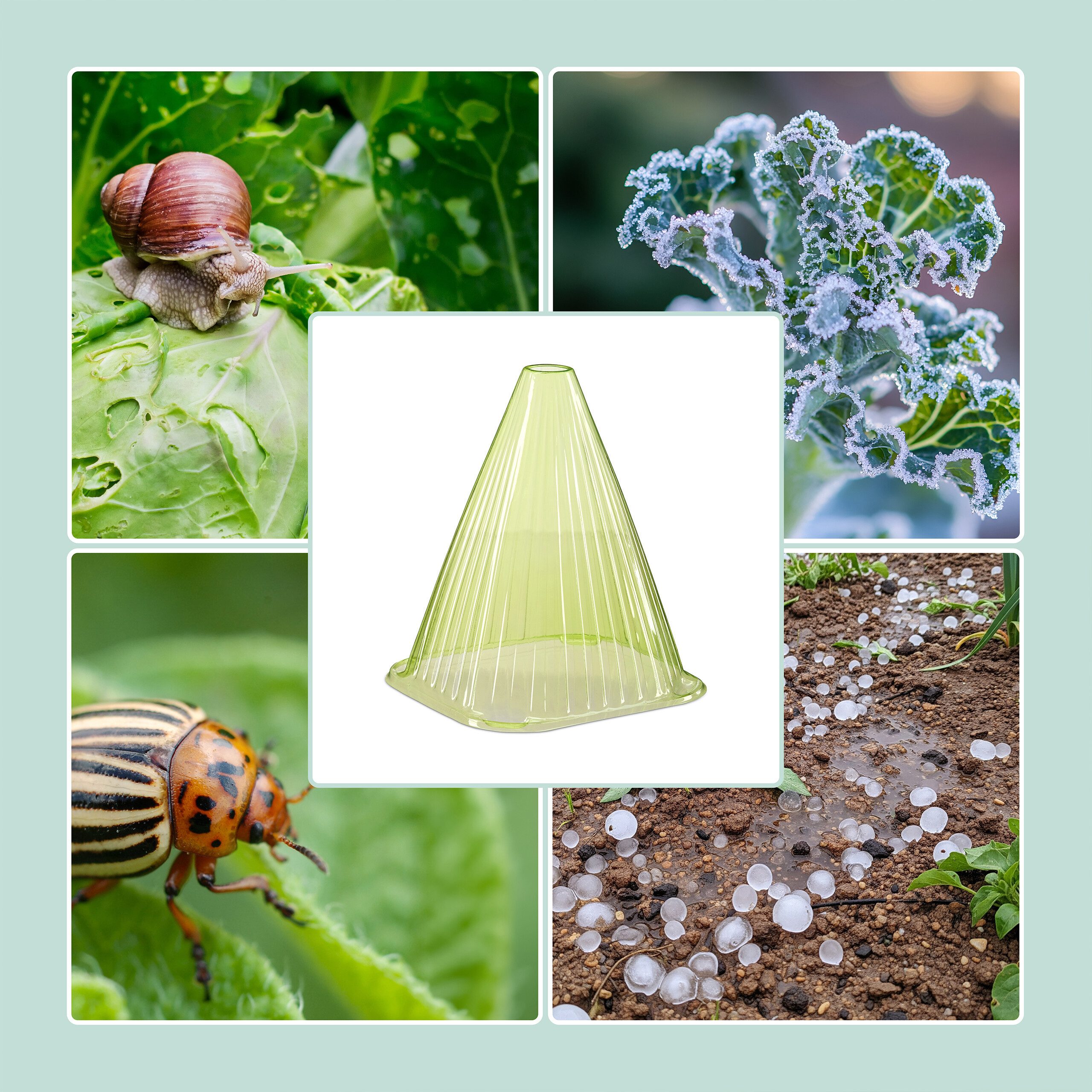 relaxdays Pflanzenschutzdach Pflanzenhut Schnecken im Set, 12er Pack