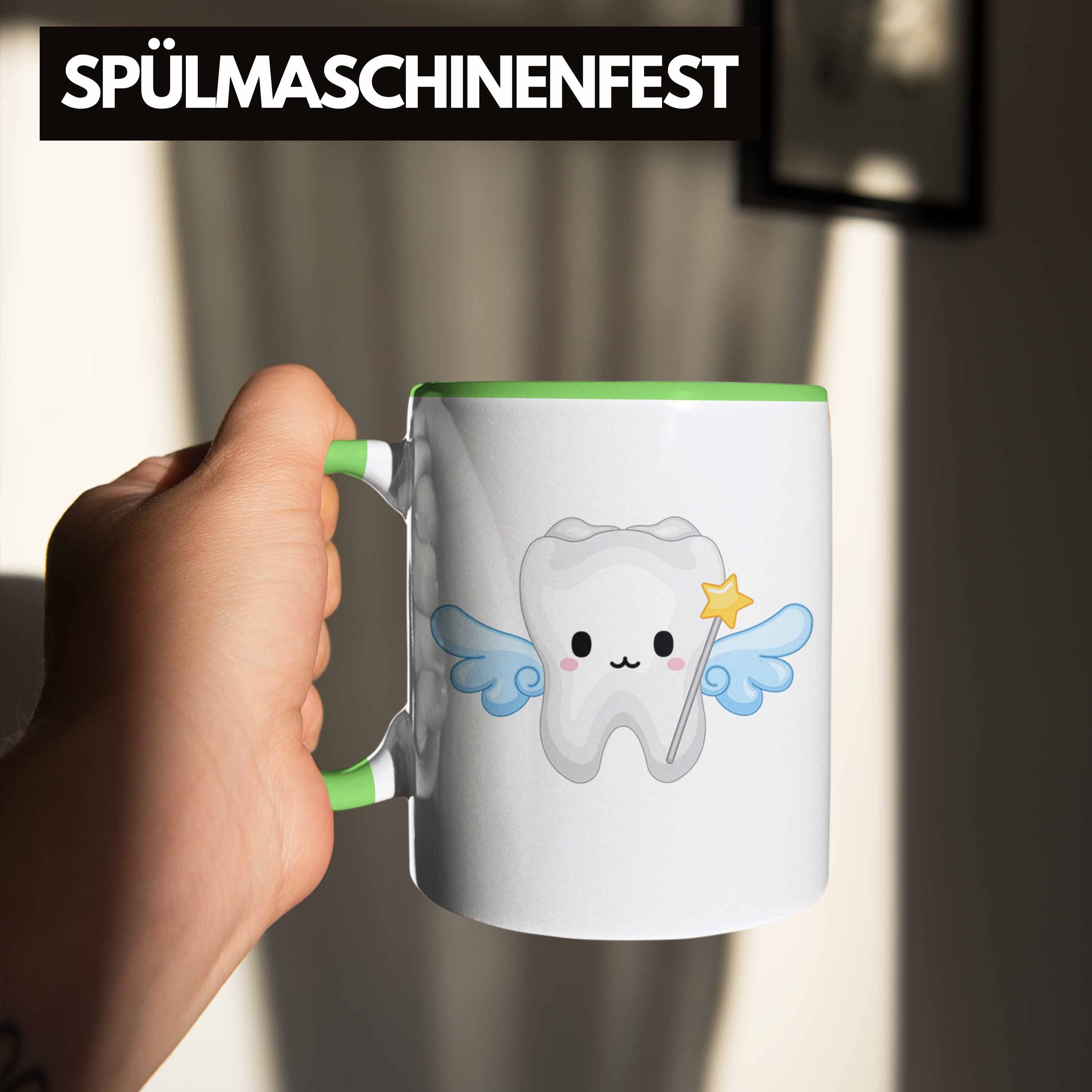 Zahntechnikerin Geschenk Zahnarzthelferin Tasse Trendation Grün Spruch Becher Lustig Zahnärztin Fachangestellte Tasse Zahnfee Trendation - Kinder Praxis Lustiger Zahnmedizinische Geschenkidee