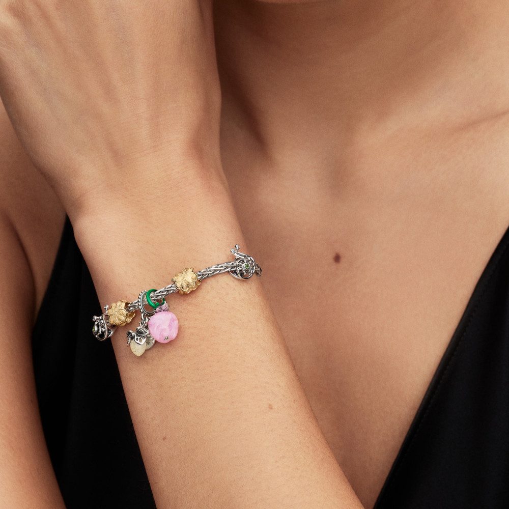 Pandora Charm-Einhänger 794485C01, Apfel, Murano-Glas, Rosa