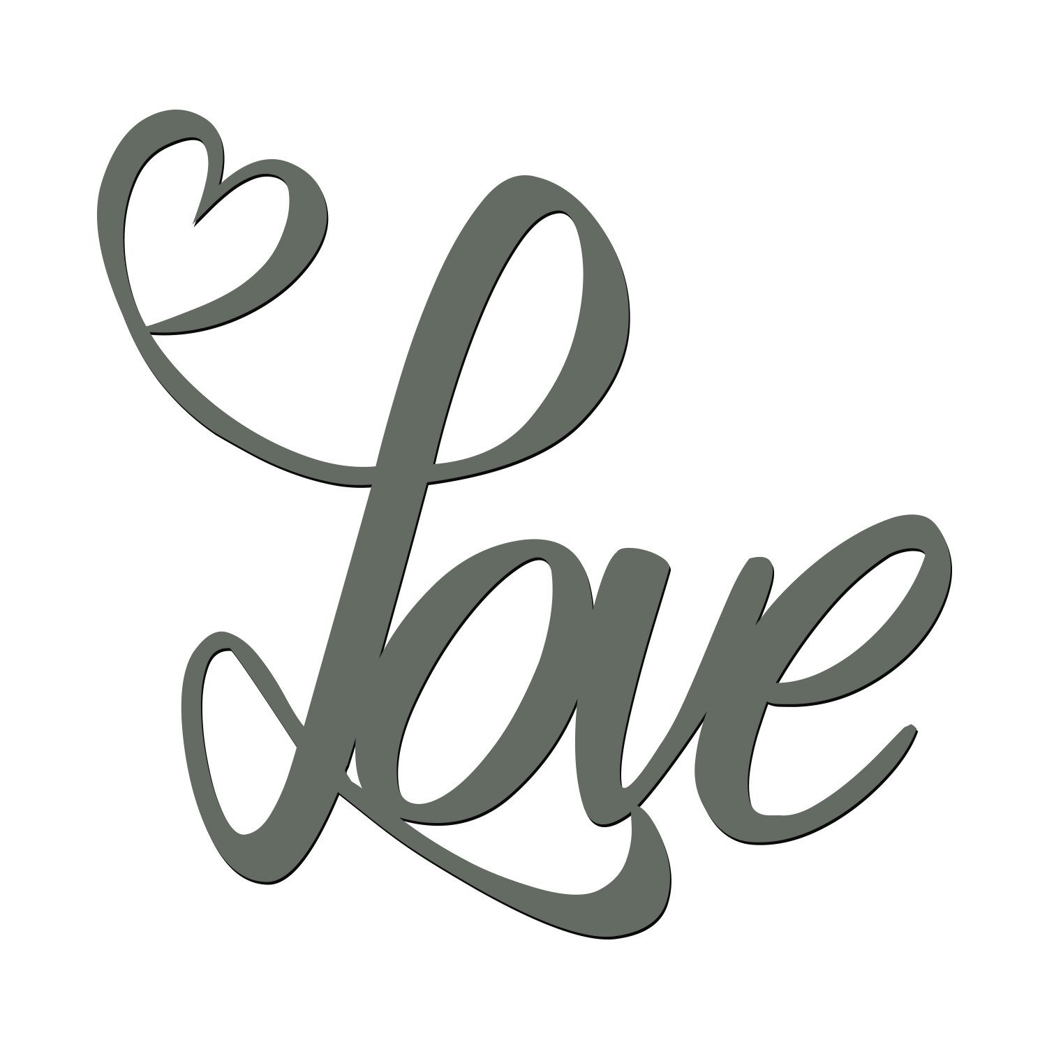 Namofactur 3D-Wandtattoo Holz Wandbild Schriftzug 'Love', Herz Wanddeko Liebe Wandgestaltung für dein Wohnzimmer / Schlafzimmer