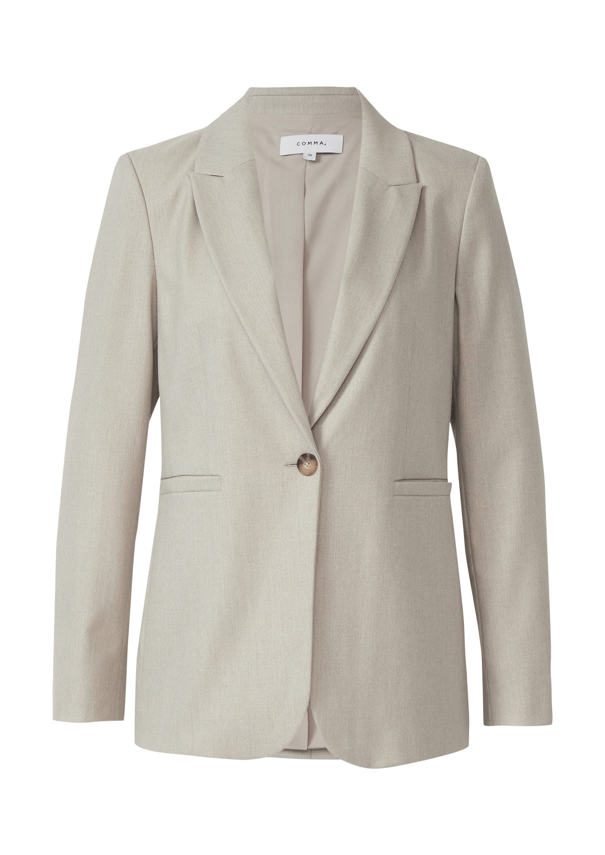 comma Jackenblazer Indoor-Blazer Antaillierter Flanell-Blazer günstig online kaufen