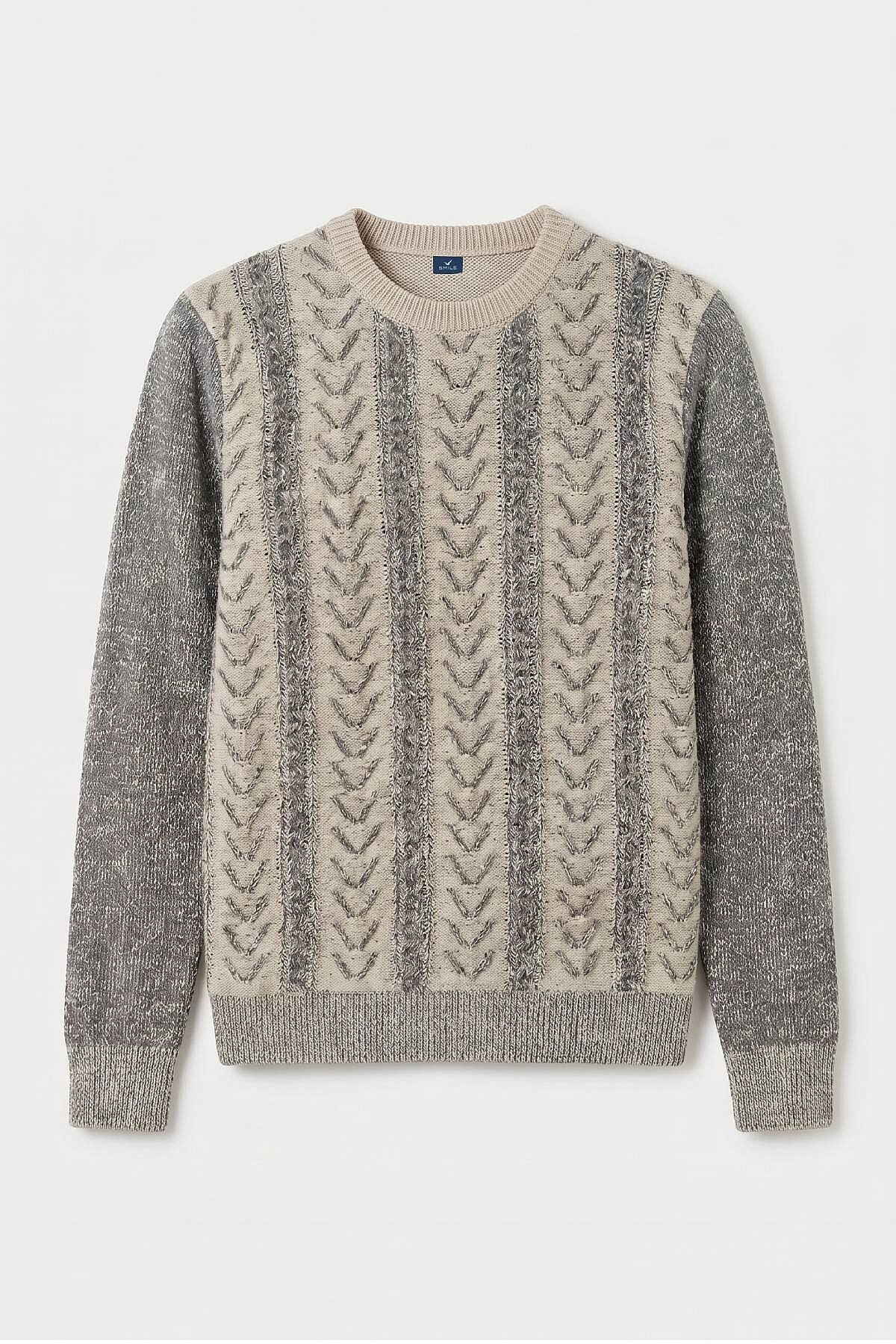 SmileSmile Longpullover Beiger Rundhals Pullover