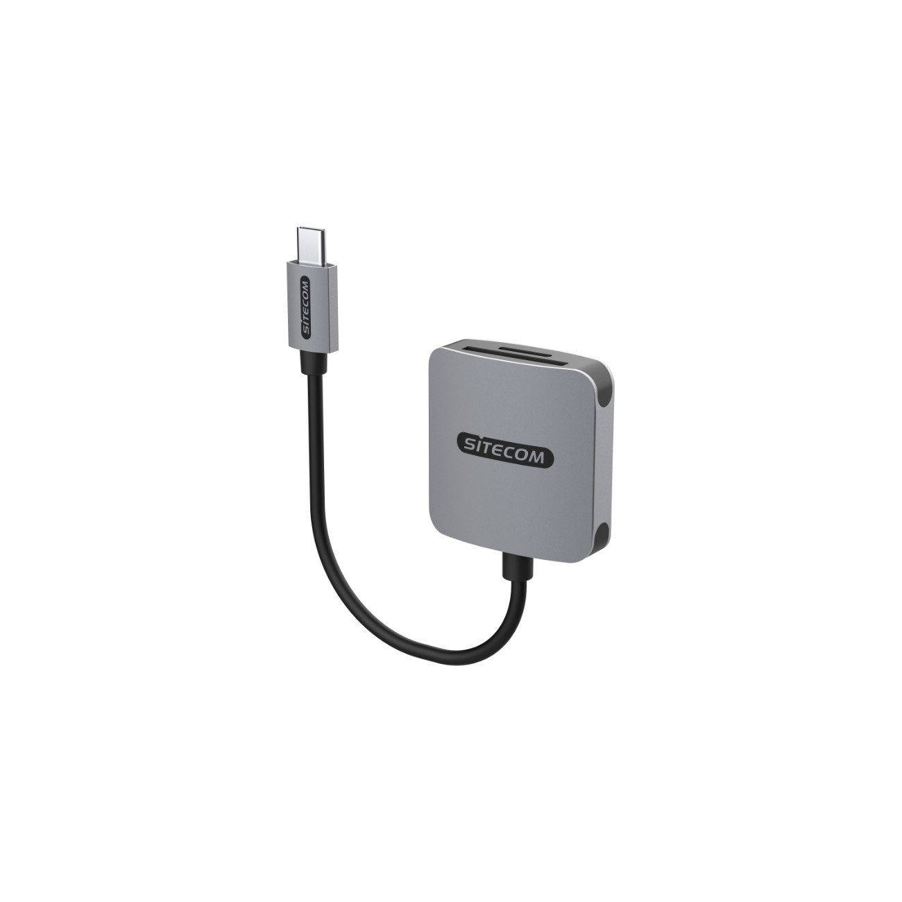 Sitecom MD-1008 Usb-адаптер USB-C-Stecker zu SD-Kartensteckplatz, MicroSD-Kartensteckplatz, 15 cm, UHS-I Kartenleser, SD- und MicroSD-Unterstützung, Plug and Play