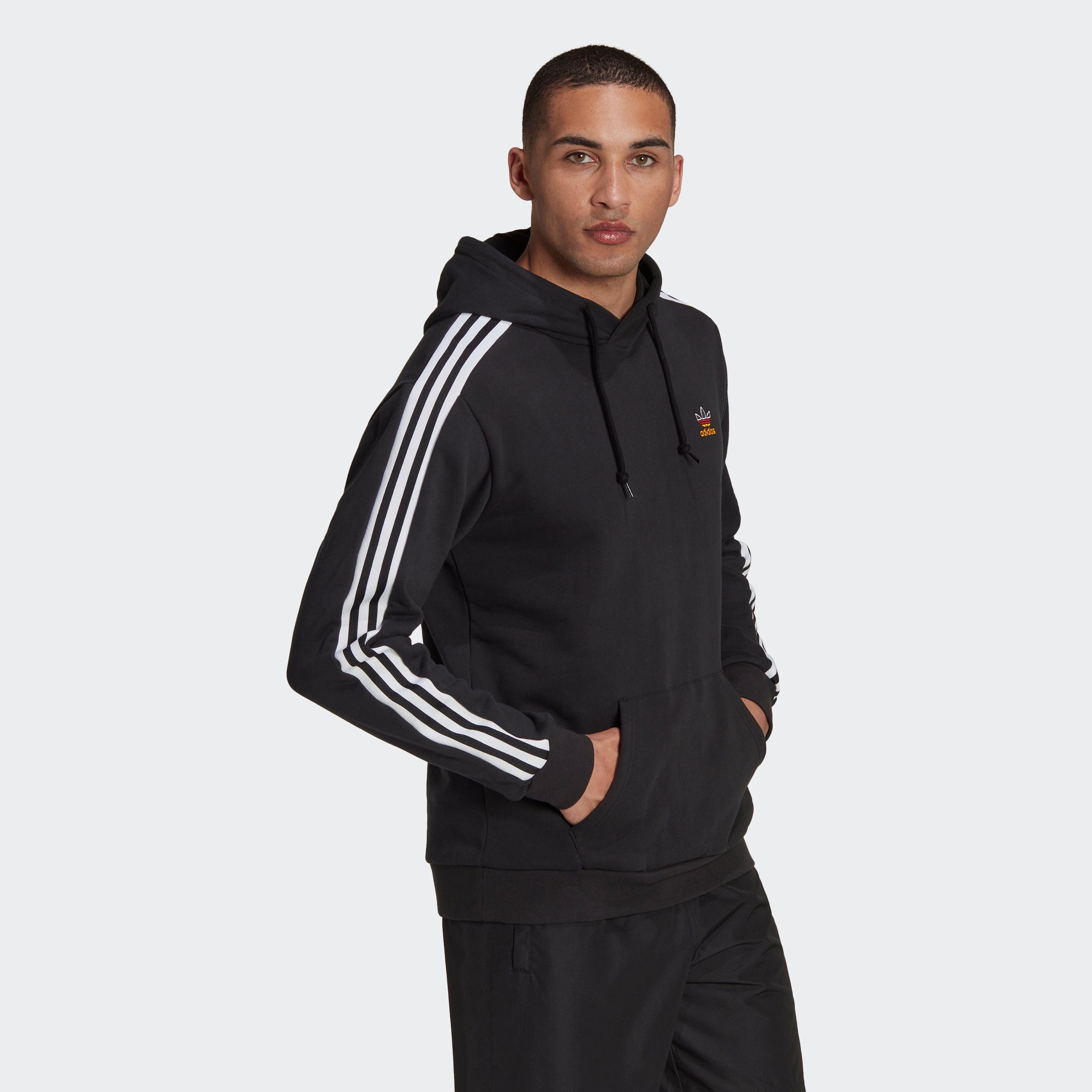 Kapuzensweatshirt adidas 3-STREIFEN schwarz Originals HOODIE